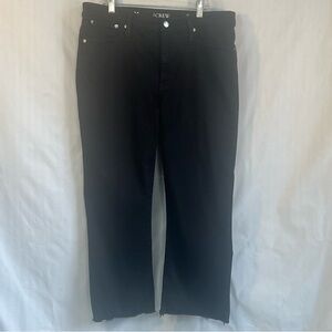 J. Crew Jeans Black 9” Demi Boot Crop Raw Hem Kicky Mid Rise EUC Size 31P 👍